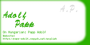 adolf papp business card